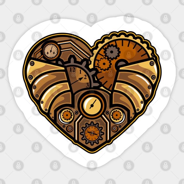 Comic - Steampunk Heart - bright Sticker by ShirzAndMore